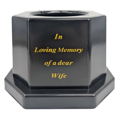 Picture of 18.5cm GRAVE VASE BLACK IN LOVING MEMORY OF A DEAR WIFE