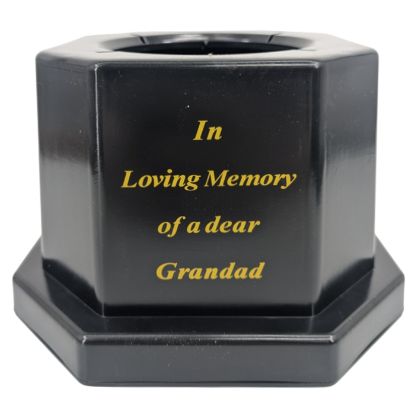 Picture of 18.5cm GRAVE VASE BLACK IN LOVING MEMORY OF A DEAR GRANDAD