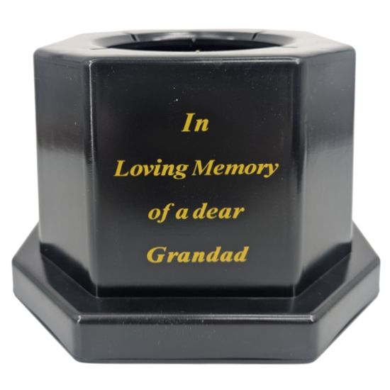 Picture of 18.5cm GRAVE VASE BLACK IN LOVING MEMORY OF A DEAR GRANDAD