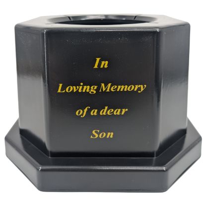 Picture of 18.5cm GRAVE VASE BLACK IN LOVING MEMORY OF A DEAR SON