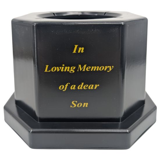 Picture of 18.5cm GRAVE VASE BLACK IN LOVING MEMORY OF A DEAR SON