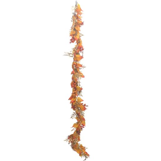 Picture of 180cm AUTUMN BERRY & FERN GARLAND ORANGE/YELLOW