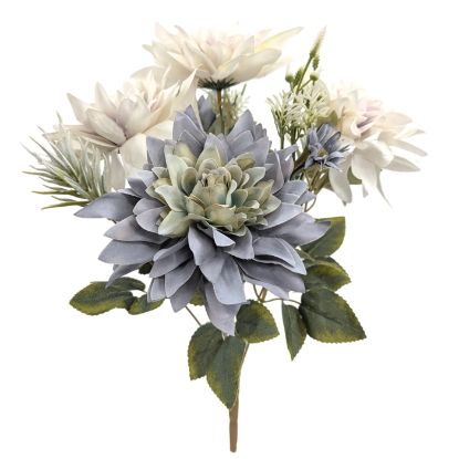 Picture of 43cm DAHLIA MIXED BUSH WITH FOLIAGE PURPLE/GREY